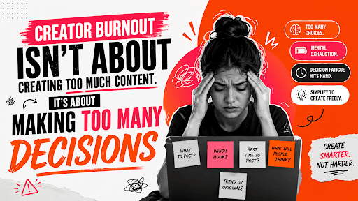 Creator Burnout Isn't About Creating Too Much Content. It's About Making Too Many Decisions.